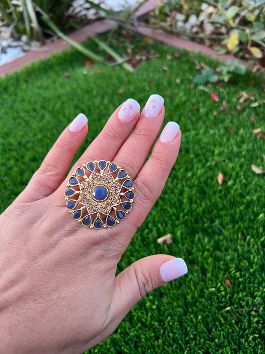 Oversize kundan ring