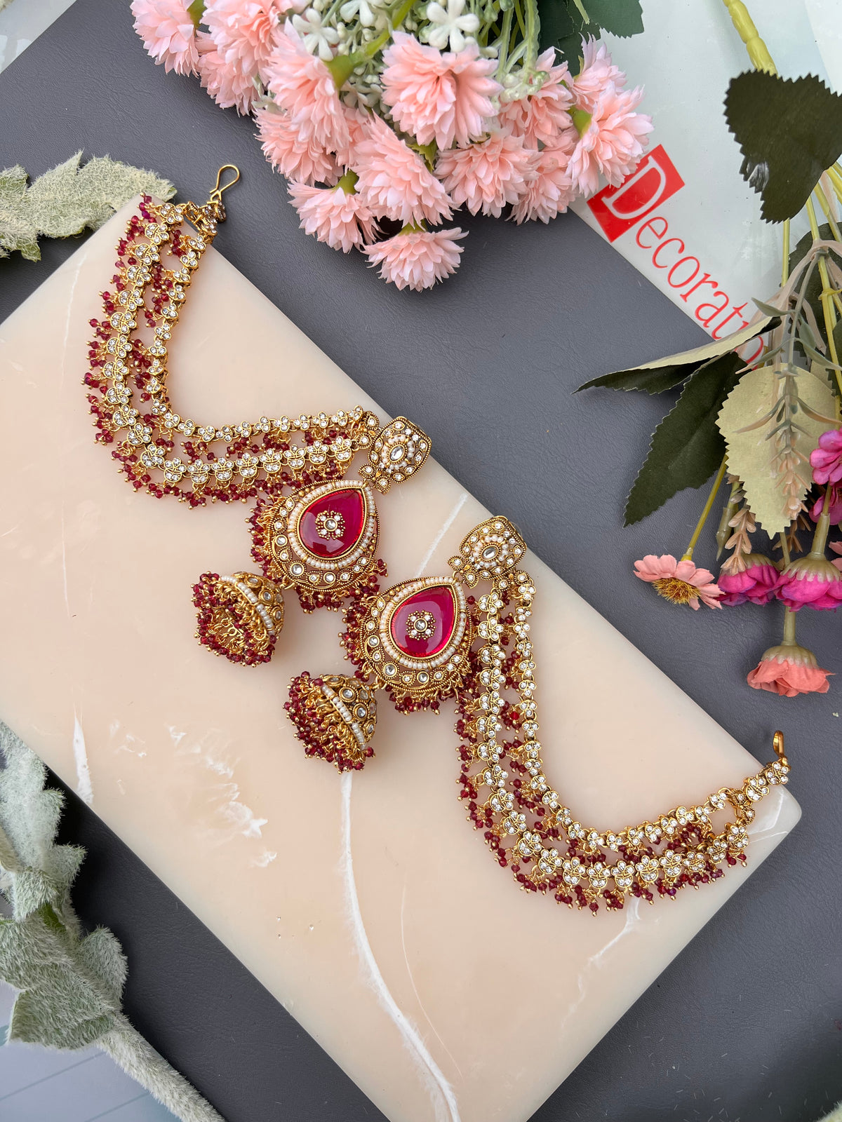 Navya Jhumki Earrings With Ear Chain