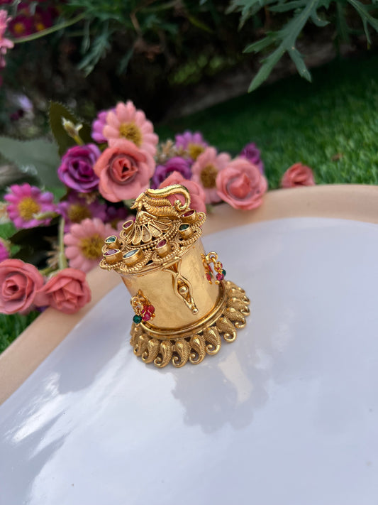 Heritage Peacock Motif Ethnic Vermilion Box