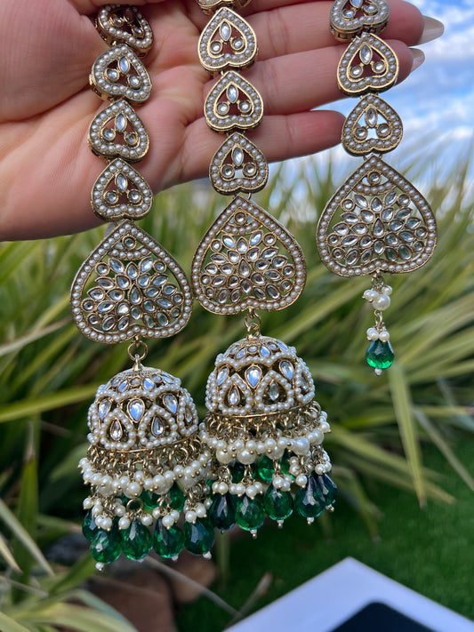 Adaa oversize jhumka & tikka set