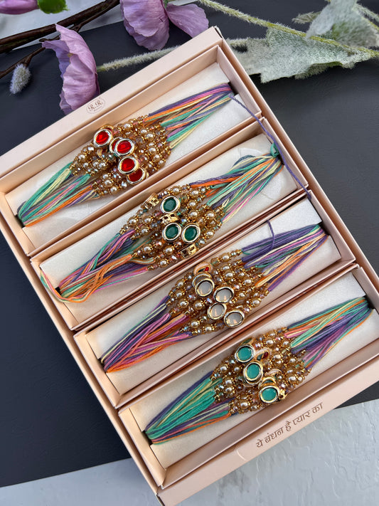 Kundan rakhi thread
