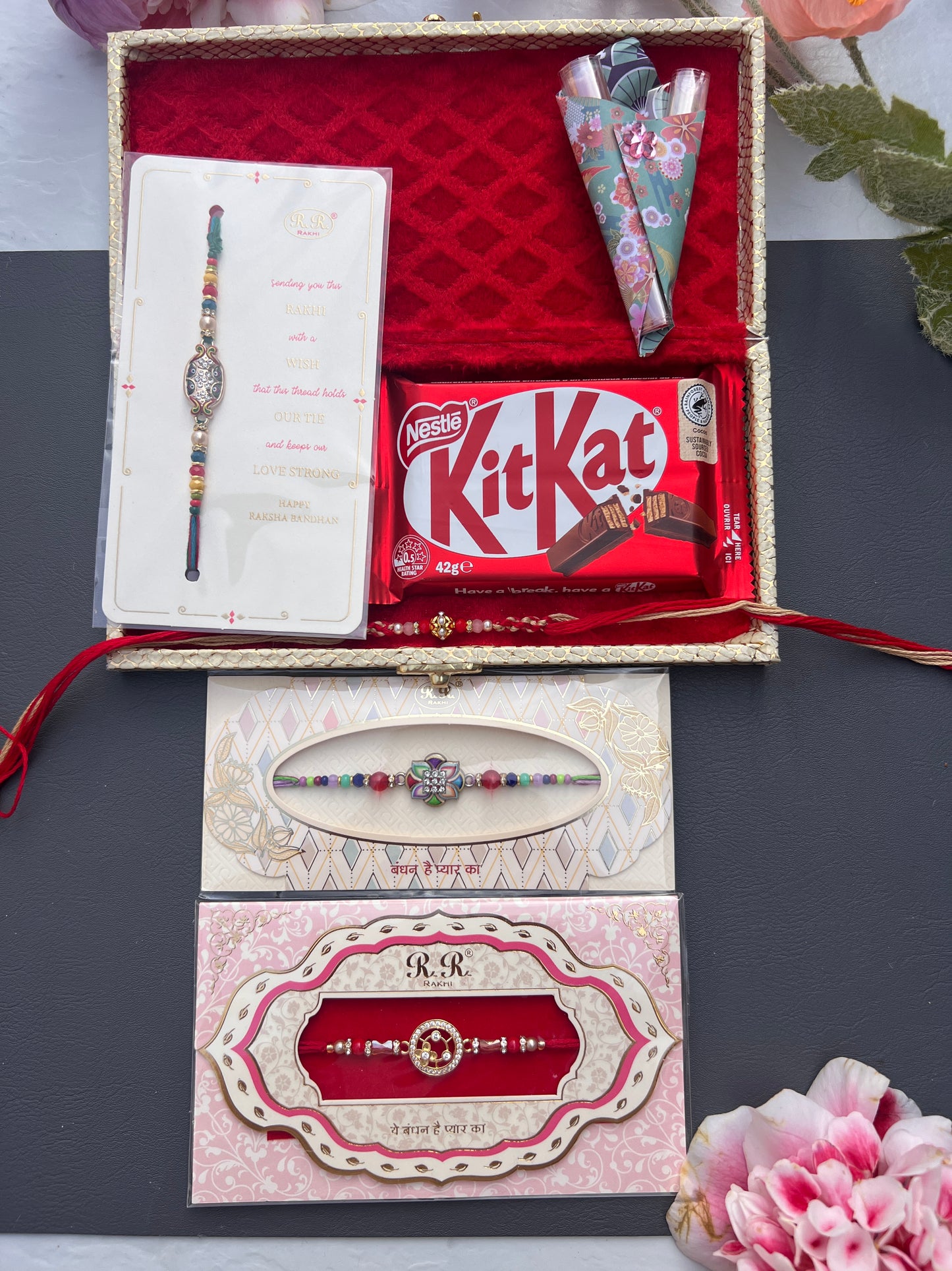Sohna Veer Small Rakhi hamper ( 4 Rakhi)
