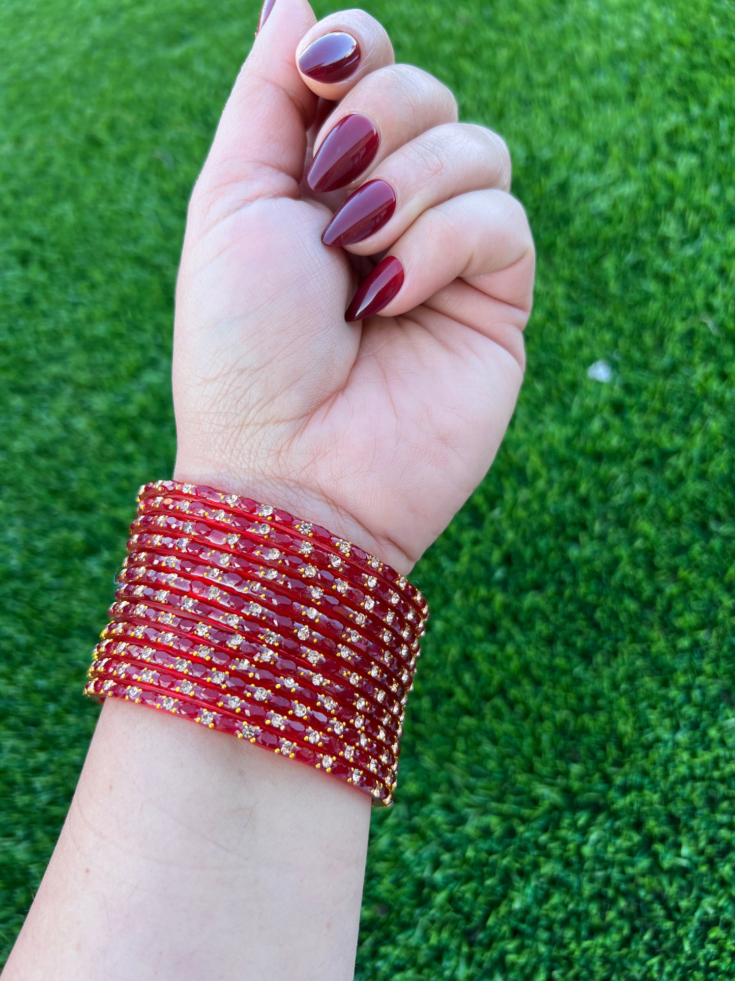 Red glass bangles