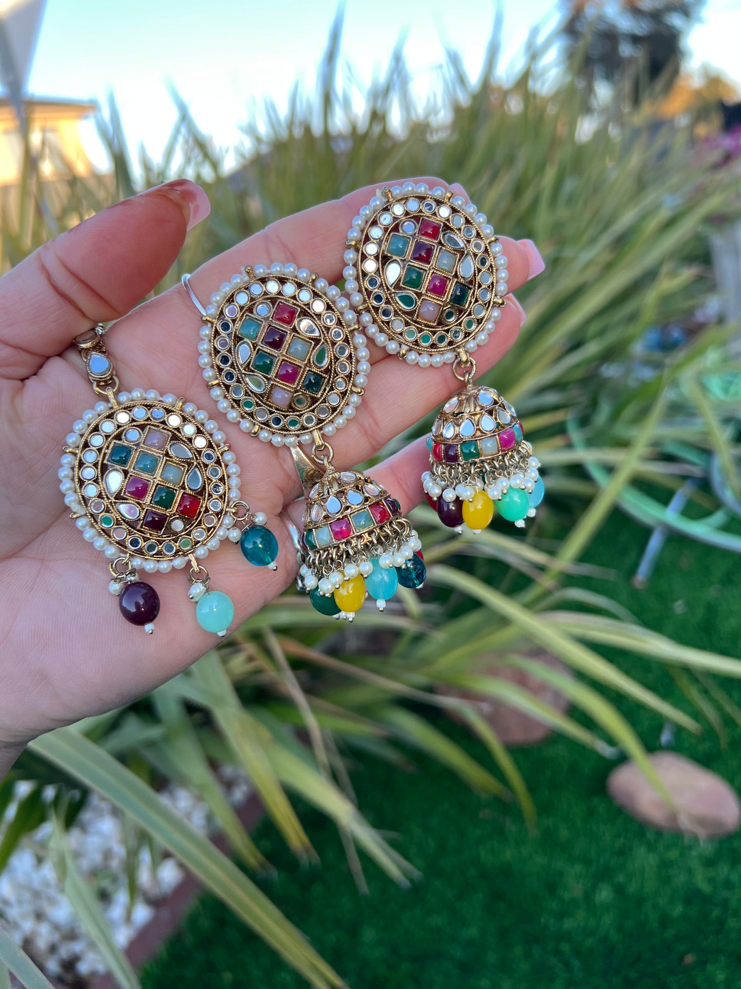 Raami earrings and tikka