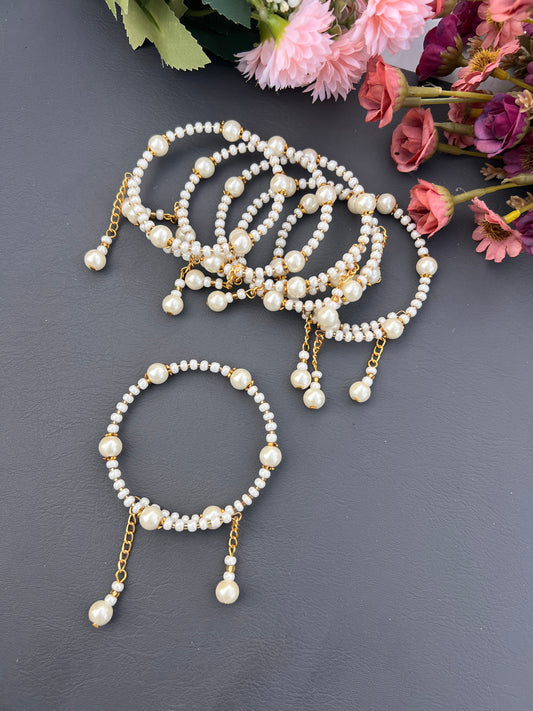 White bead bhabhi bracelet