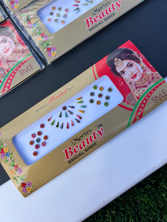 Multi colour shapes bindi card
