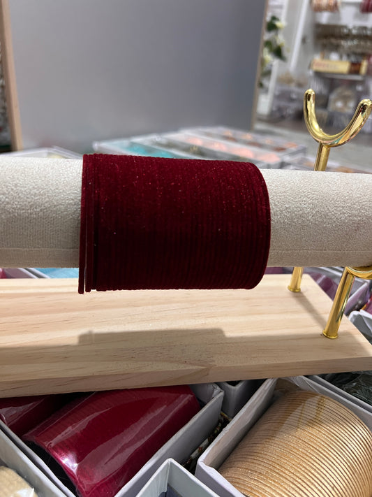 Maroon velvet bangles