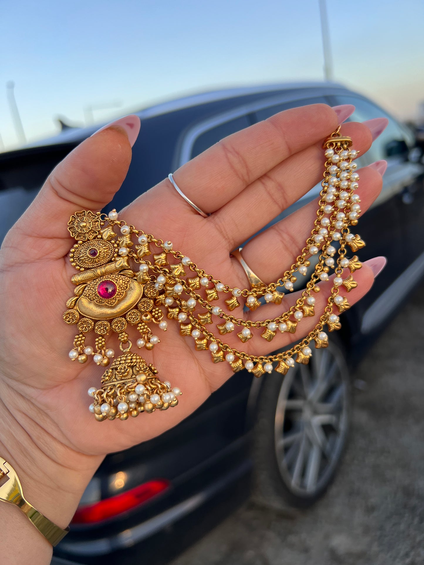 Roohani earrings with ear chains