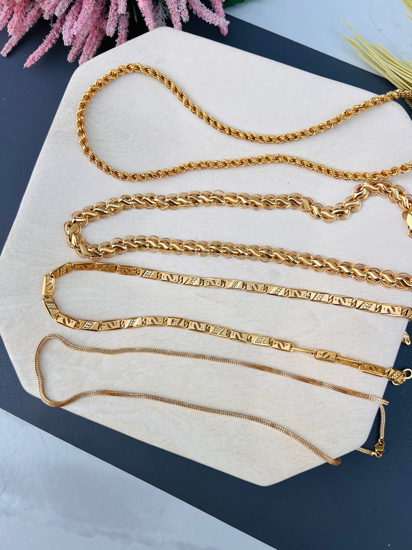 Mens gold plated daily wera chains