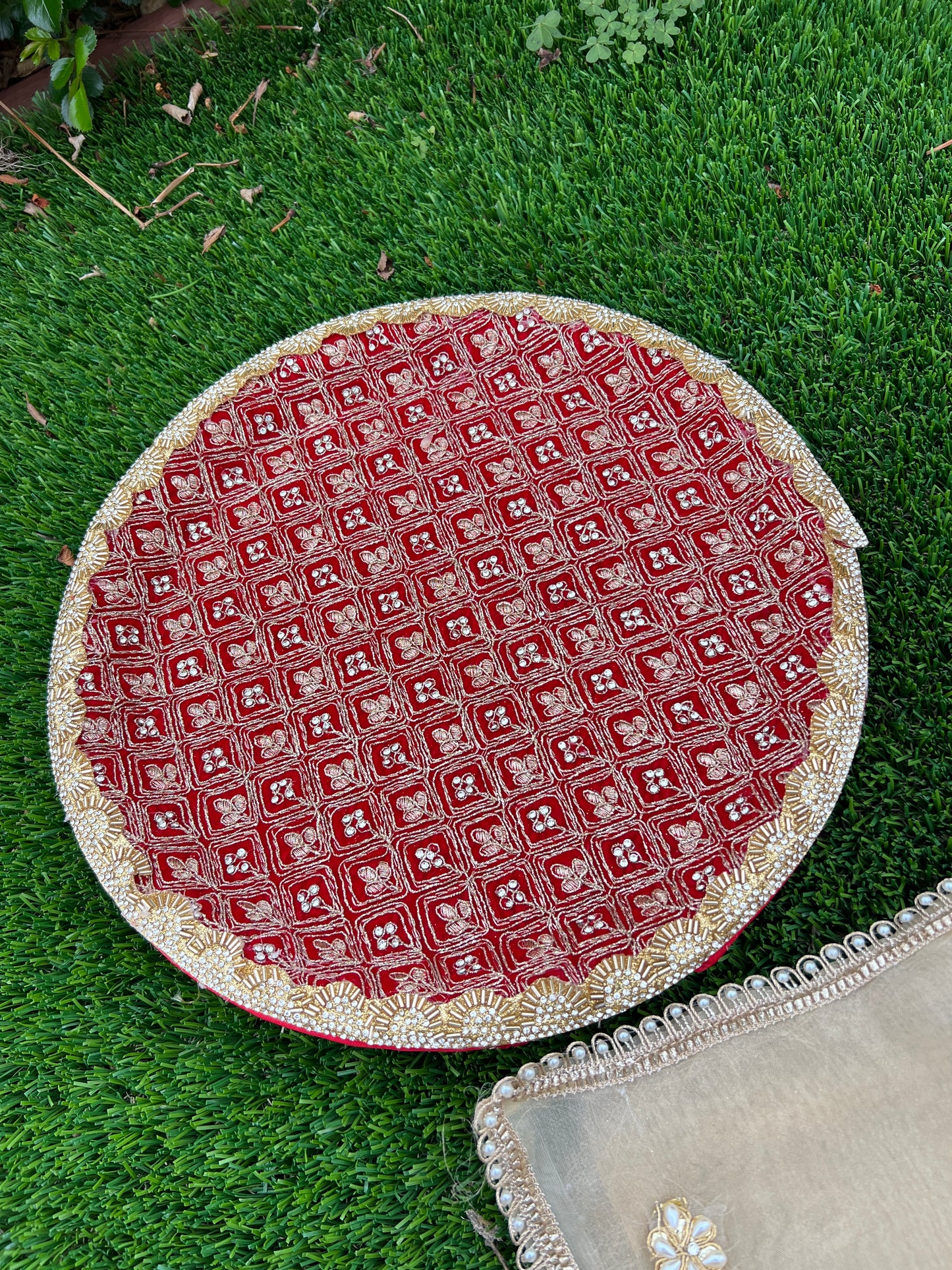 Karwa chauth Embroidered thali set