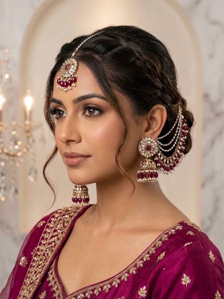 Aakriti Jhumki Earrings with Ear Chain