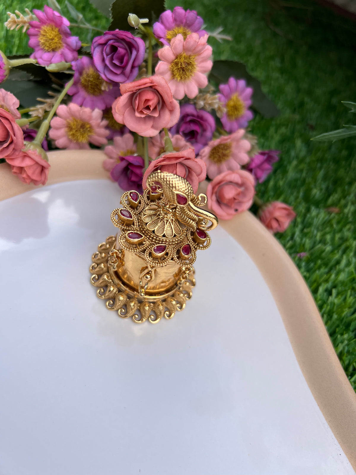 Heritage Peacock Motif Ethnic Vermilion Box
