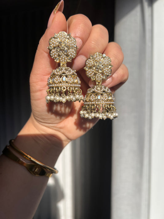 Seema polki jhumki earrings