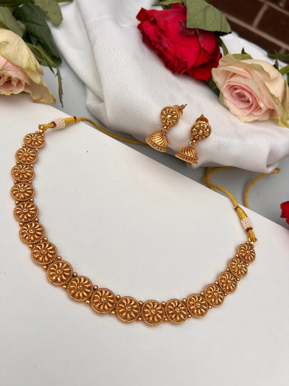 Twisha gold plated necklace set