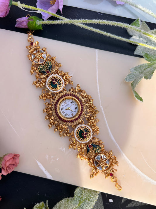 Royal Peacock Kundan Heritage Watch