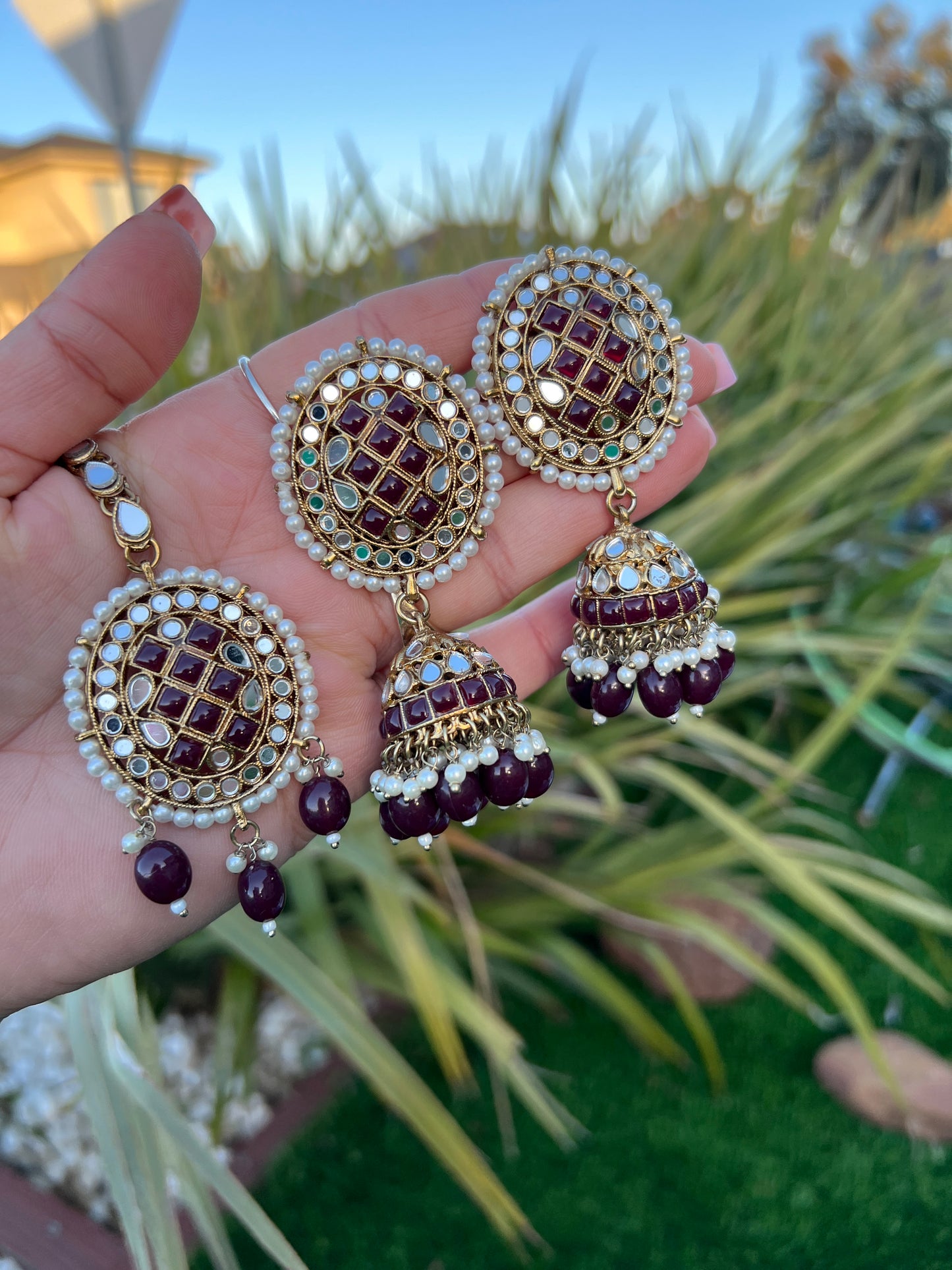 Raami earrings and tikka