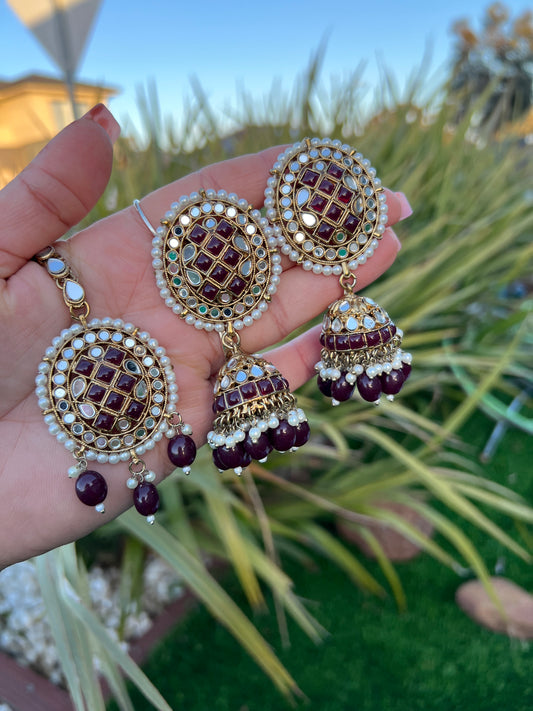 Raami earrings and tikka