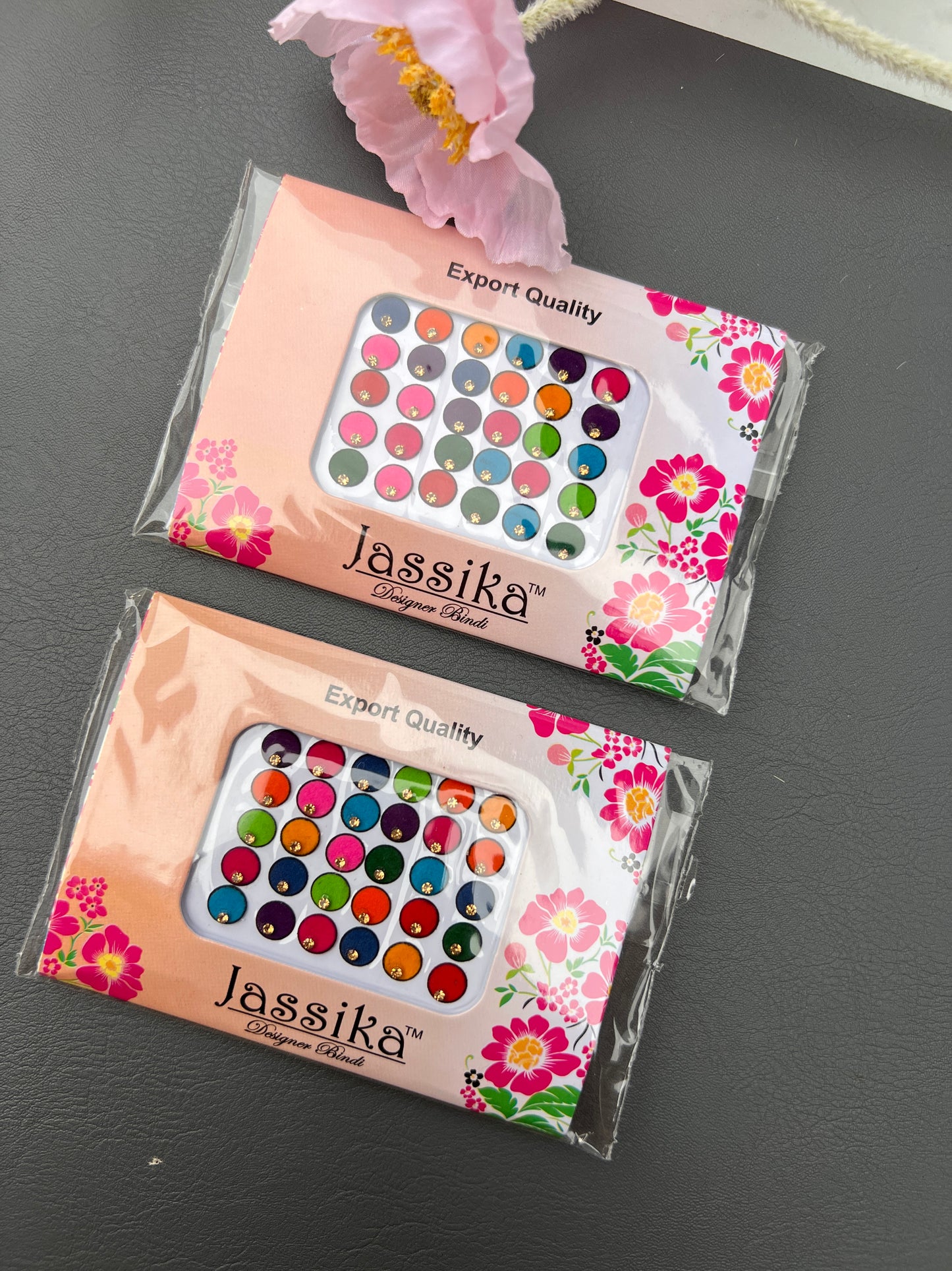 Jassika Premium Multi-Color Single Stone Bindi Cards – 30 Pack