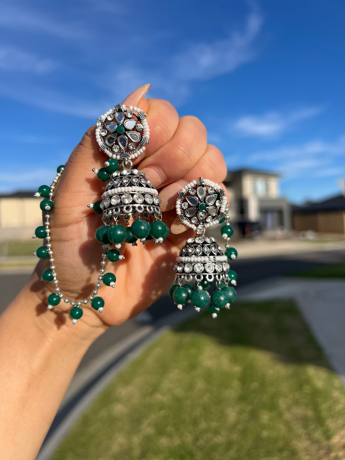 German silver jhumki