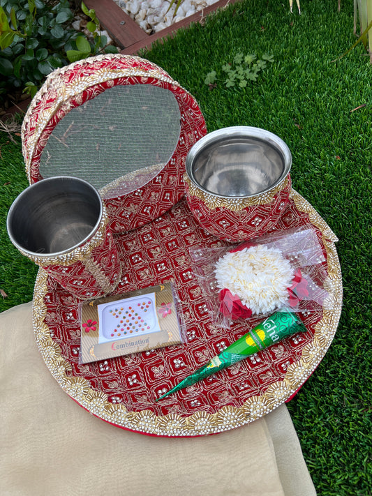 Karwa chauth Embroidered thali set