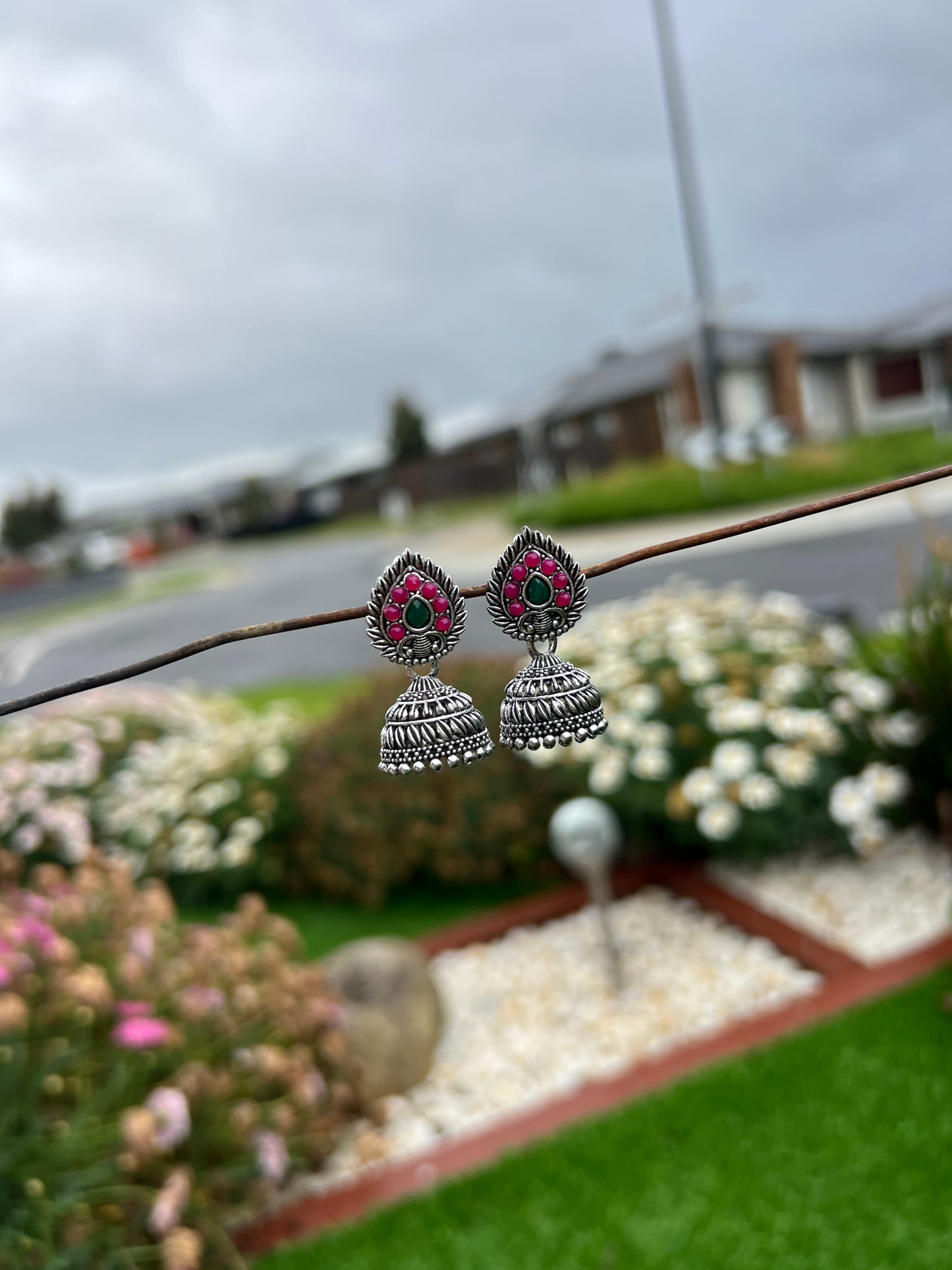 Small oxidise jhumki