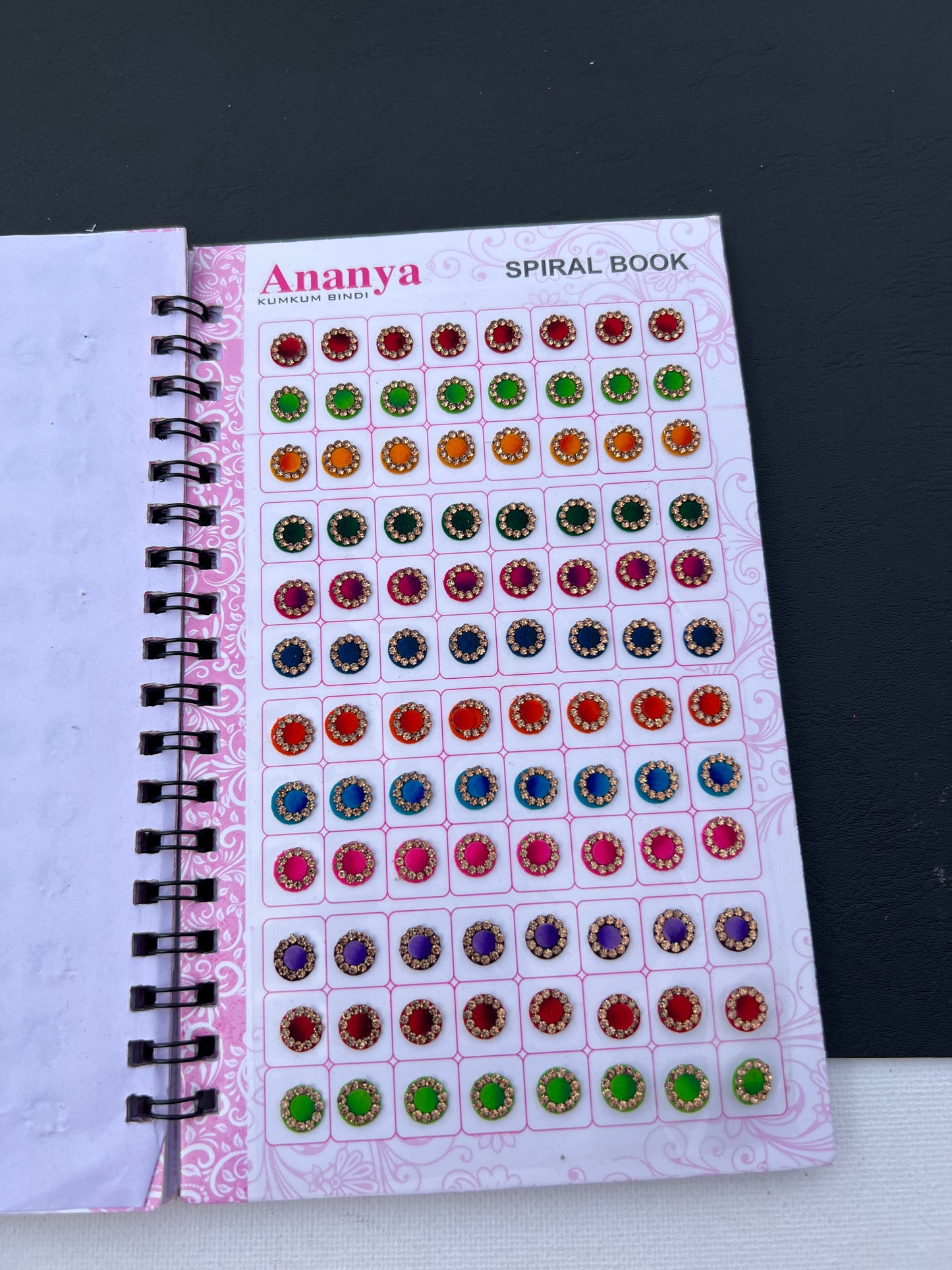 Border stone multi colour bindi book (960 bindi)