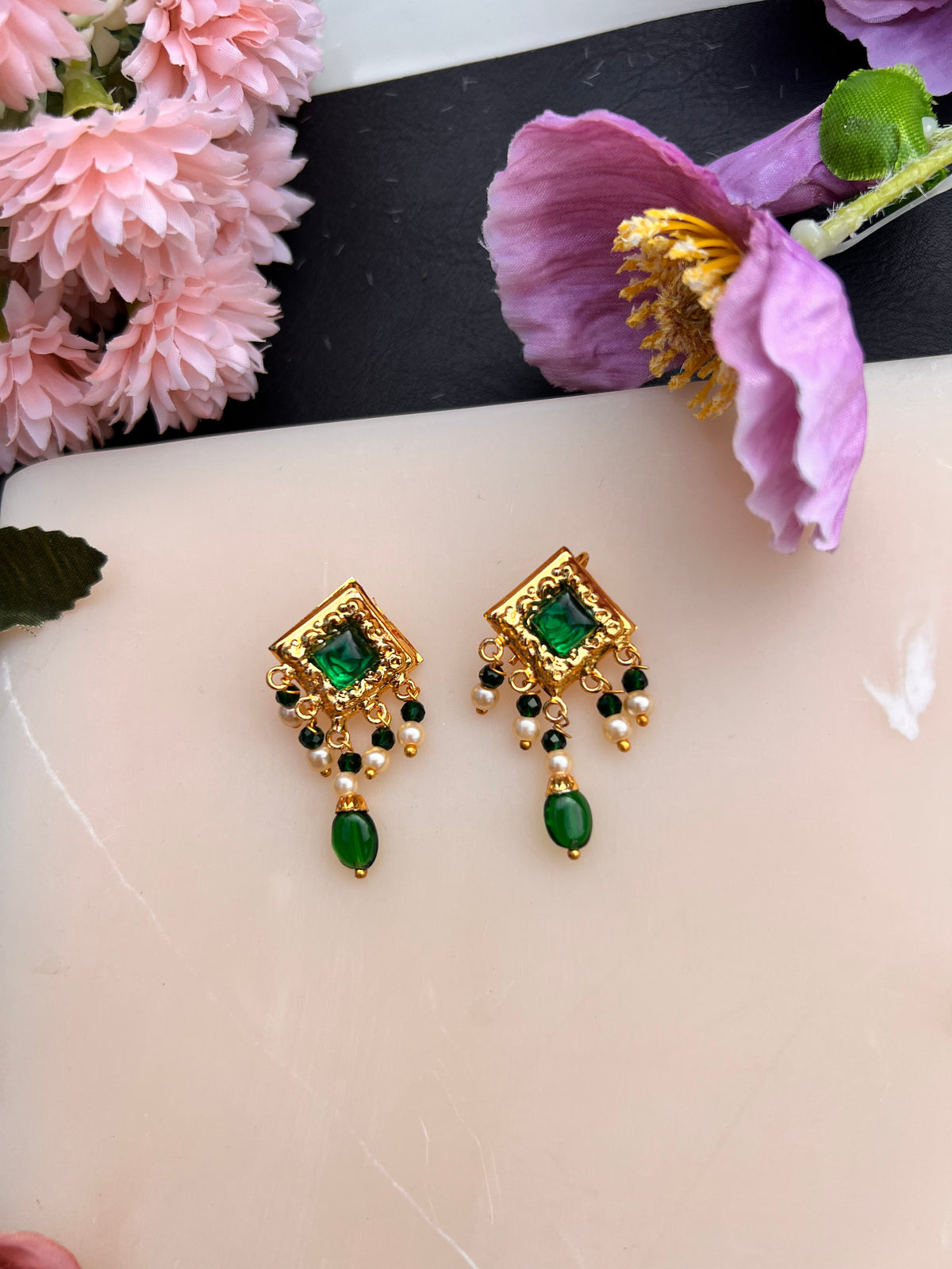 Sifat Real gold look small earrings