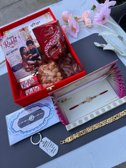 Luxurious sweet brother Rakhi hamper for brother with gifts