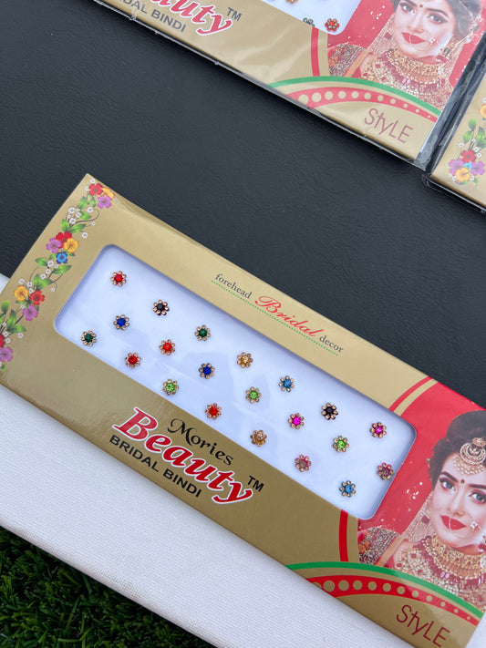Stoned multi colour bindi card