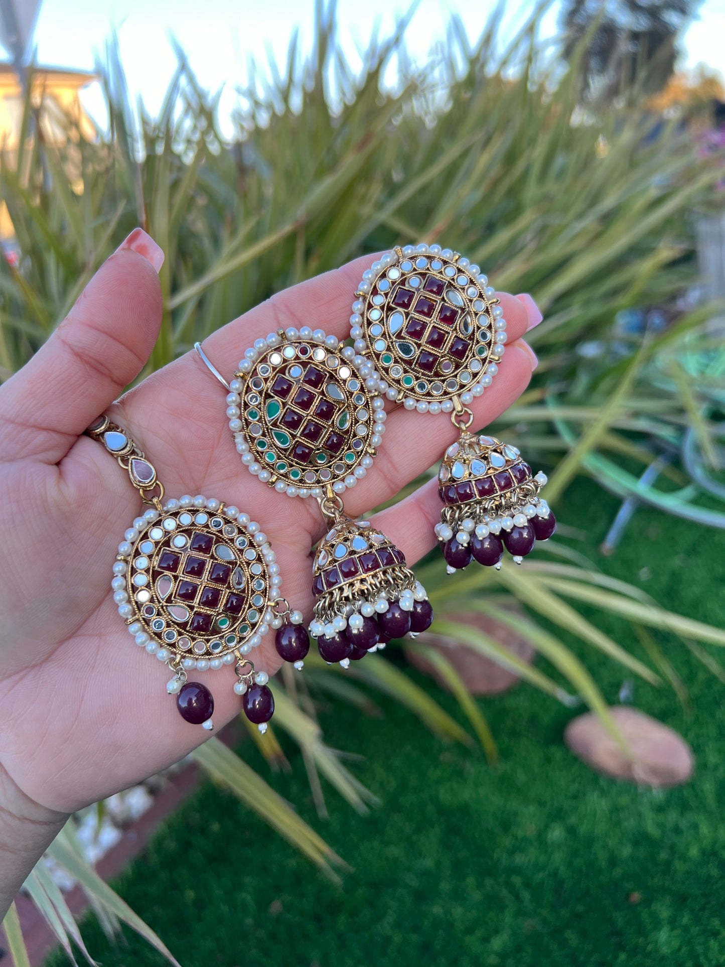 Raami earrings and tikka