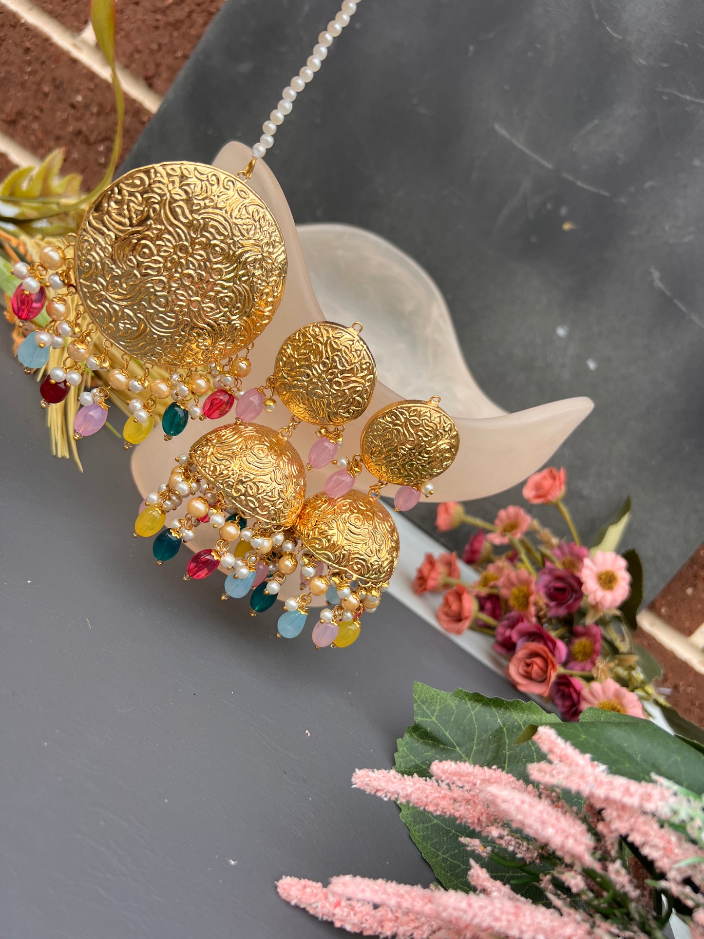 Sunakhi Jhumka tikka set