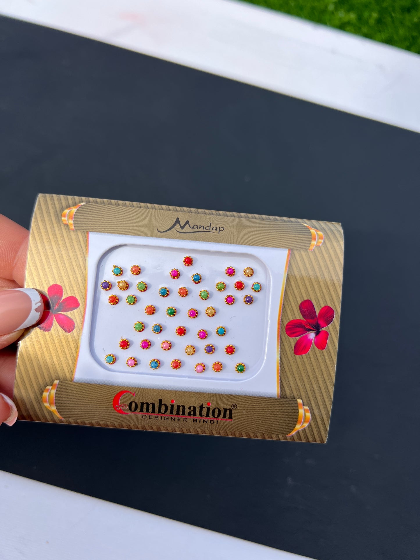 Multi colour small bindi card
