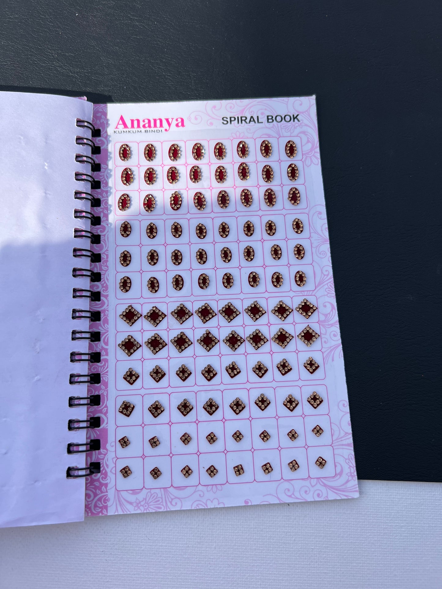 Multi Color Bindi Book with Stone Border Style(960 bindi)