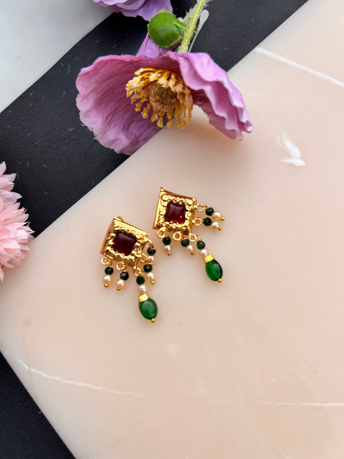 Sifat Real gold look small earrings