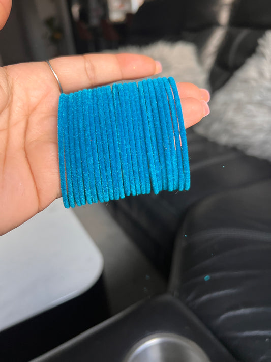 Sky blue velvet bangles