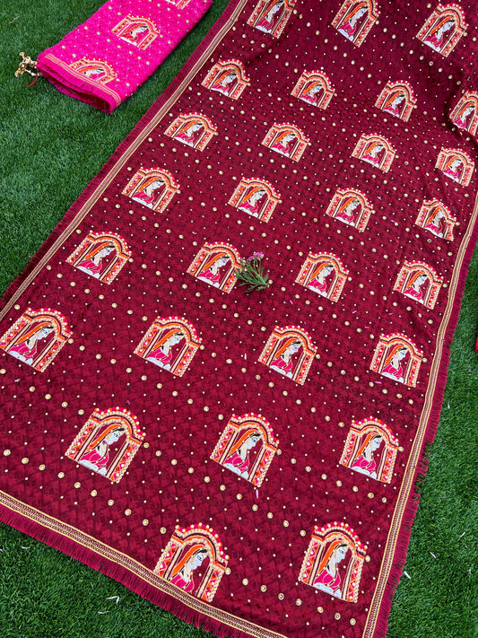 Doli style Full embroidered dupatta