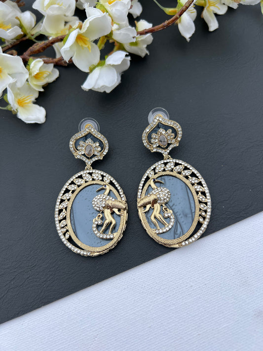 Grey Zercon earrings