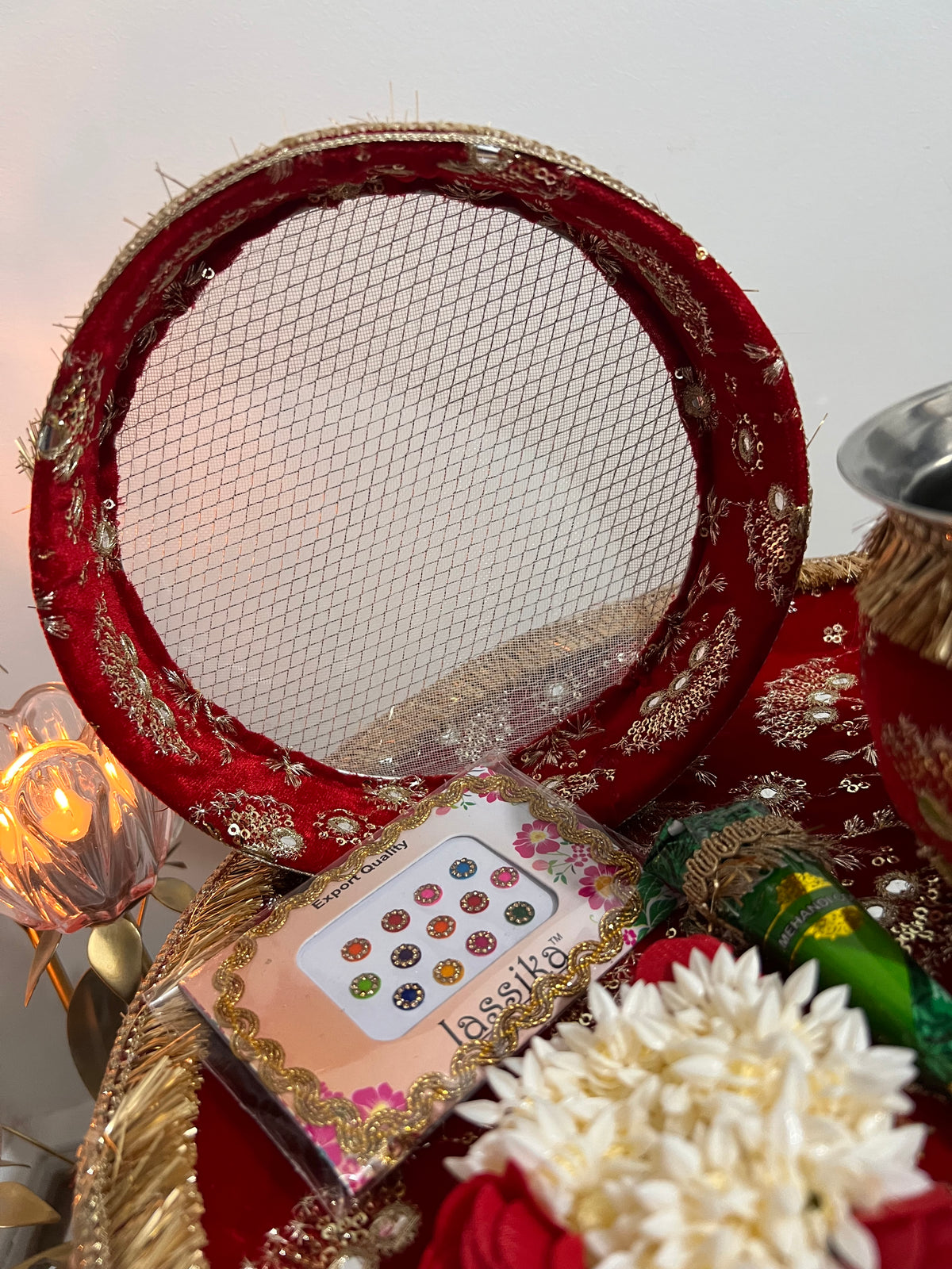 Kaynat embroidered Karwa chauth thali set