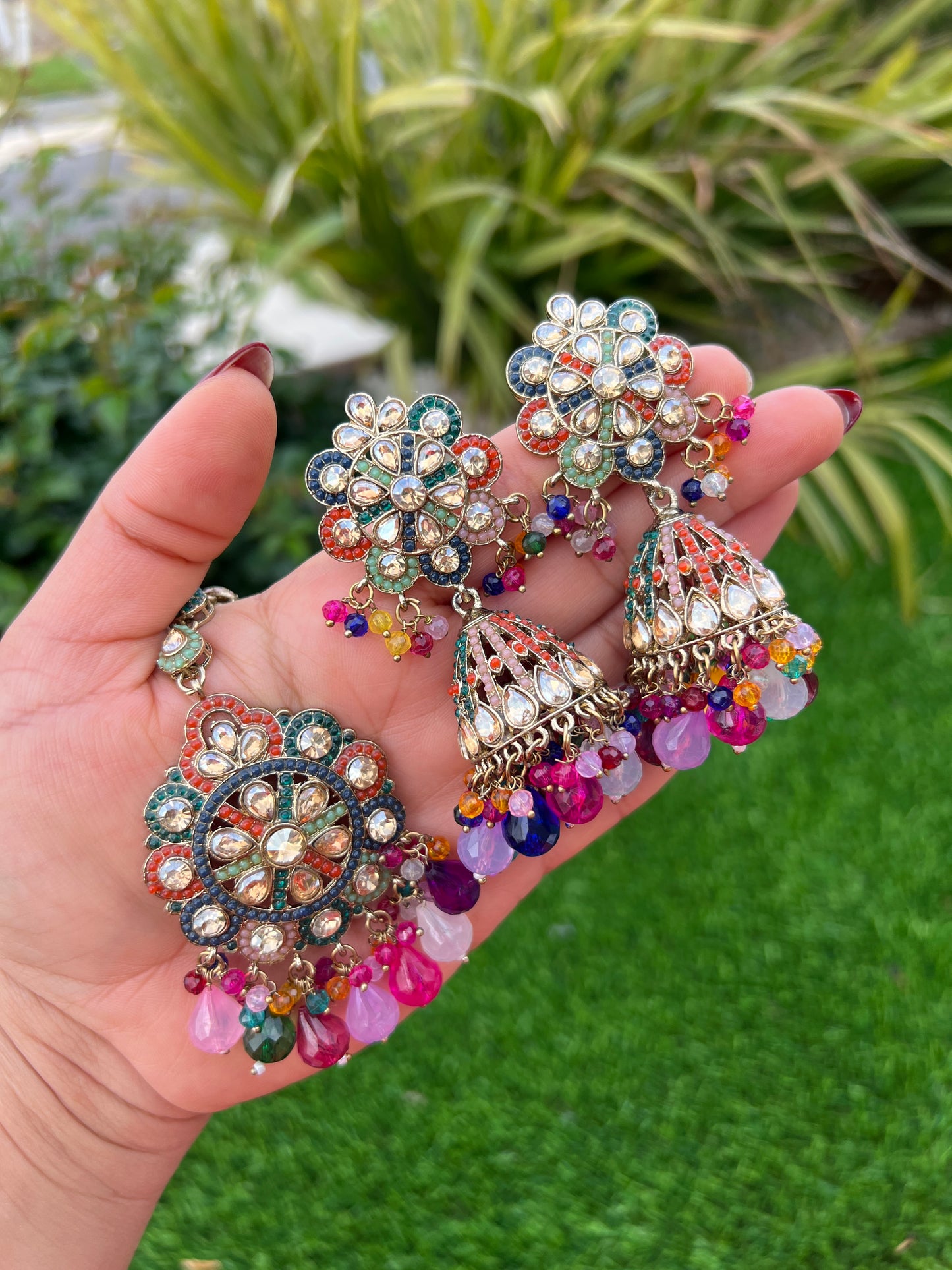 Sana jhumka & tikka set