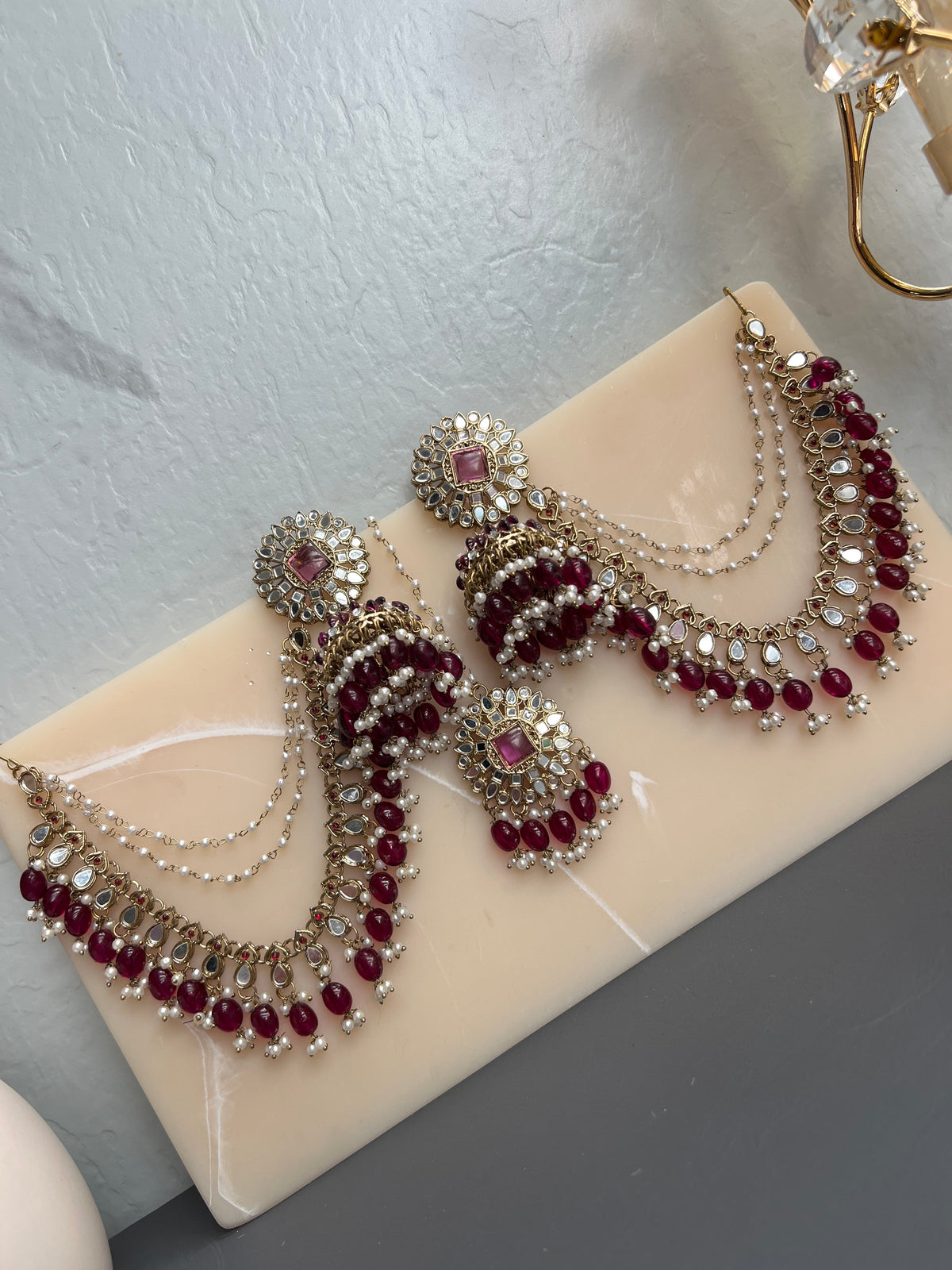 Aakriti Jhumki Earrings with Ear Chain
