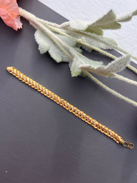 "Rajveer Traditional Gold-Plated Men’s Link Bracelet"