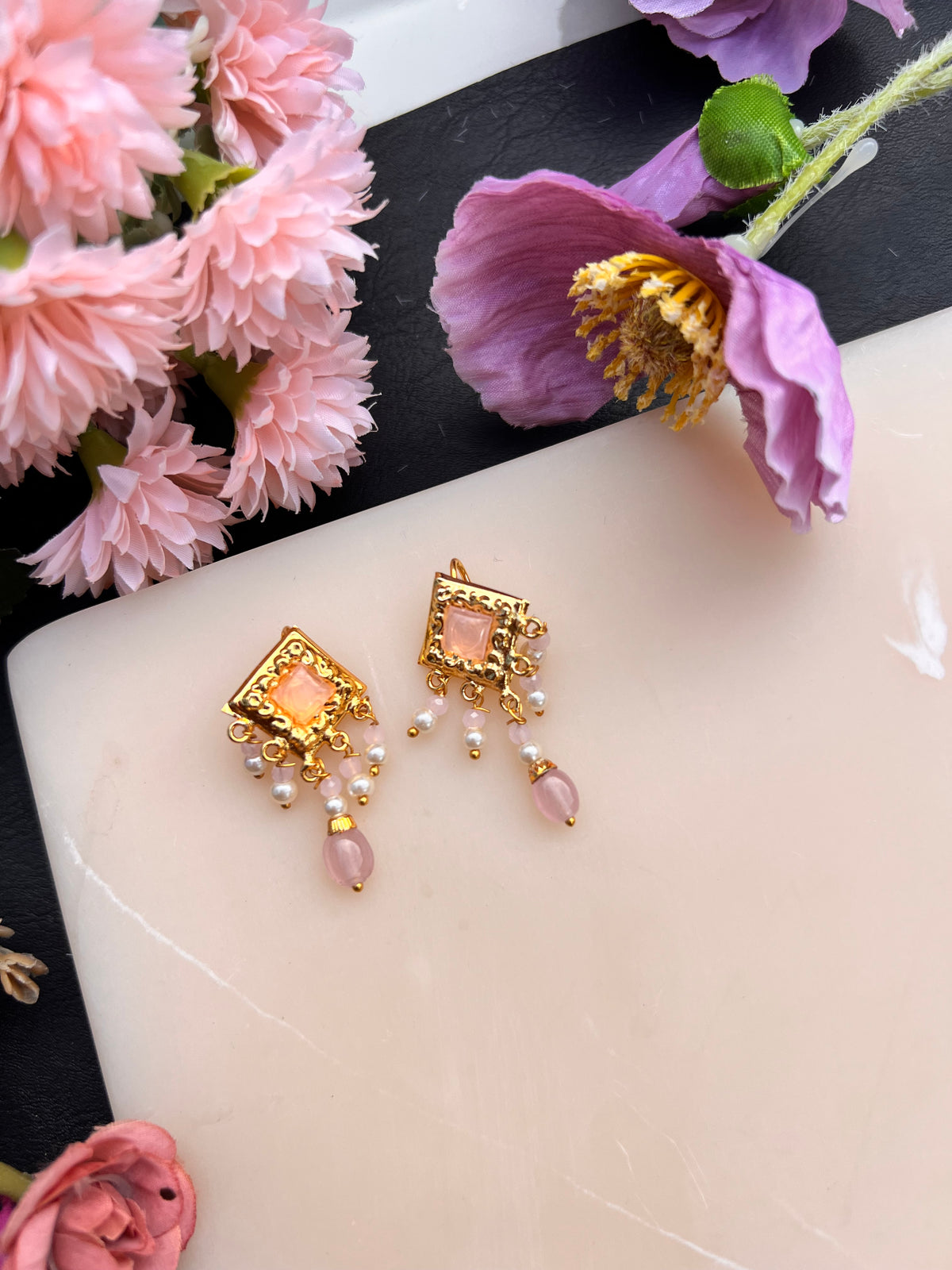 Sifat Real gold look small earrings