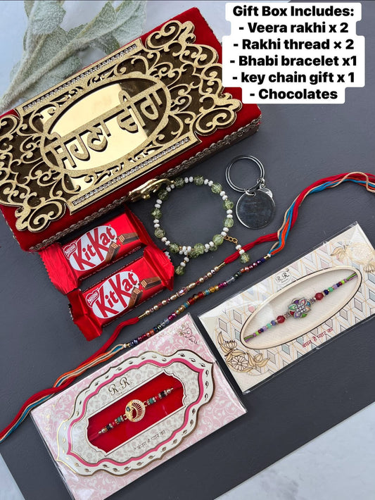 Rakhi / Rakhdi Gift Hamper Box for brother and bhabi with Gifts
