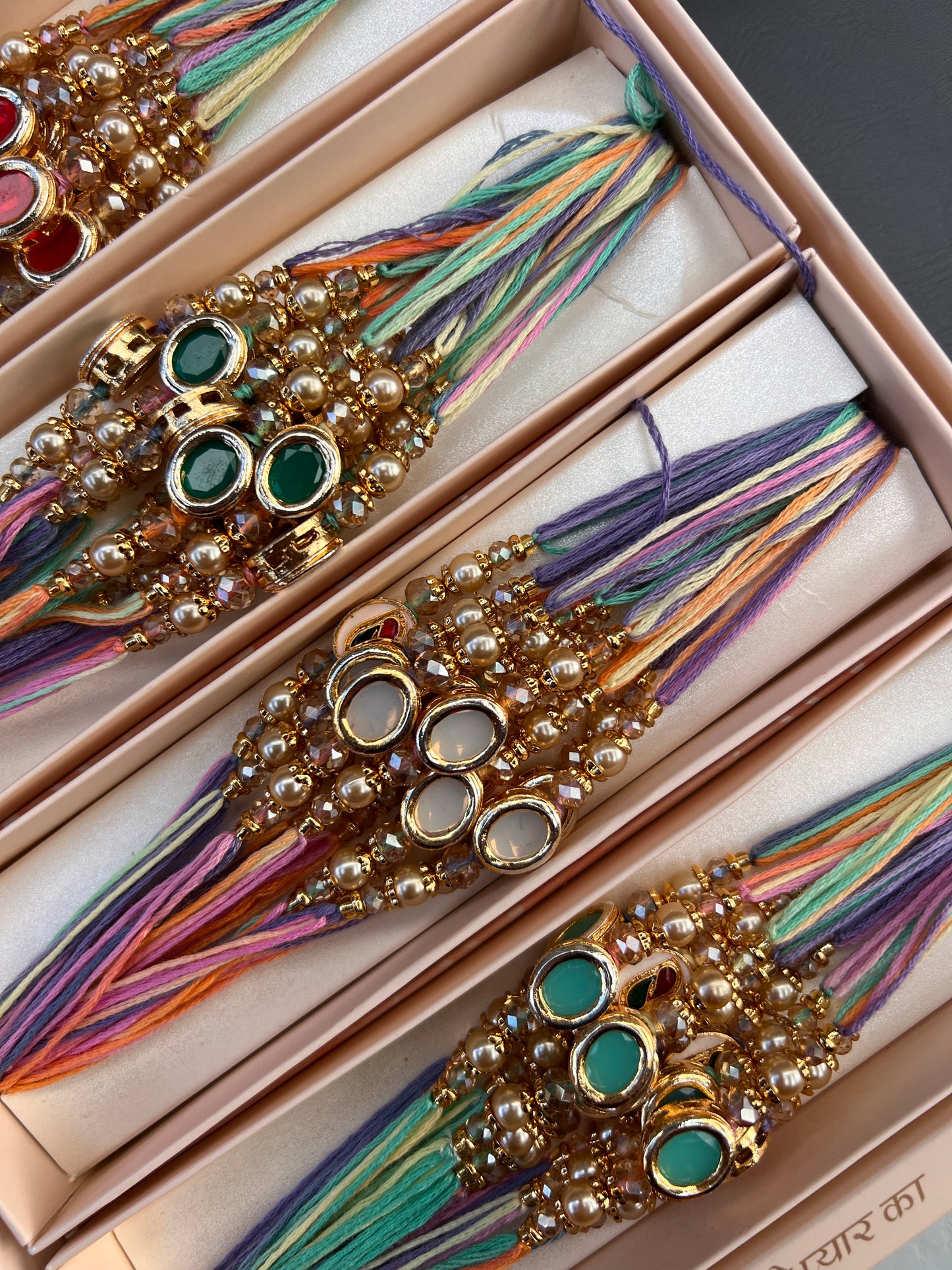 Kundan rakhi thread