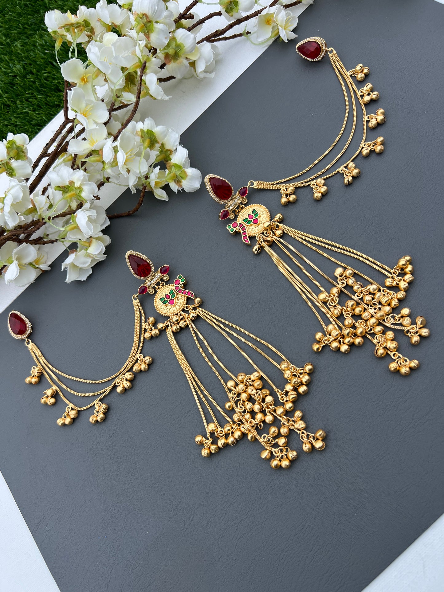 Dhanvi Long Earrings With Ear Chain