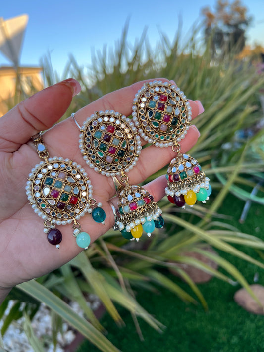 Raami earrings and tikka