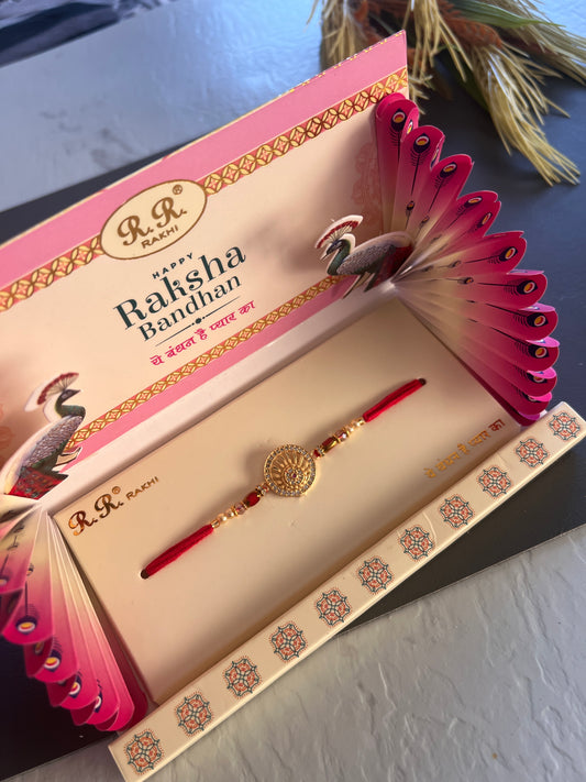 Luxury packaging gold plated rakhi