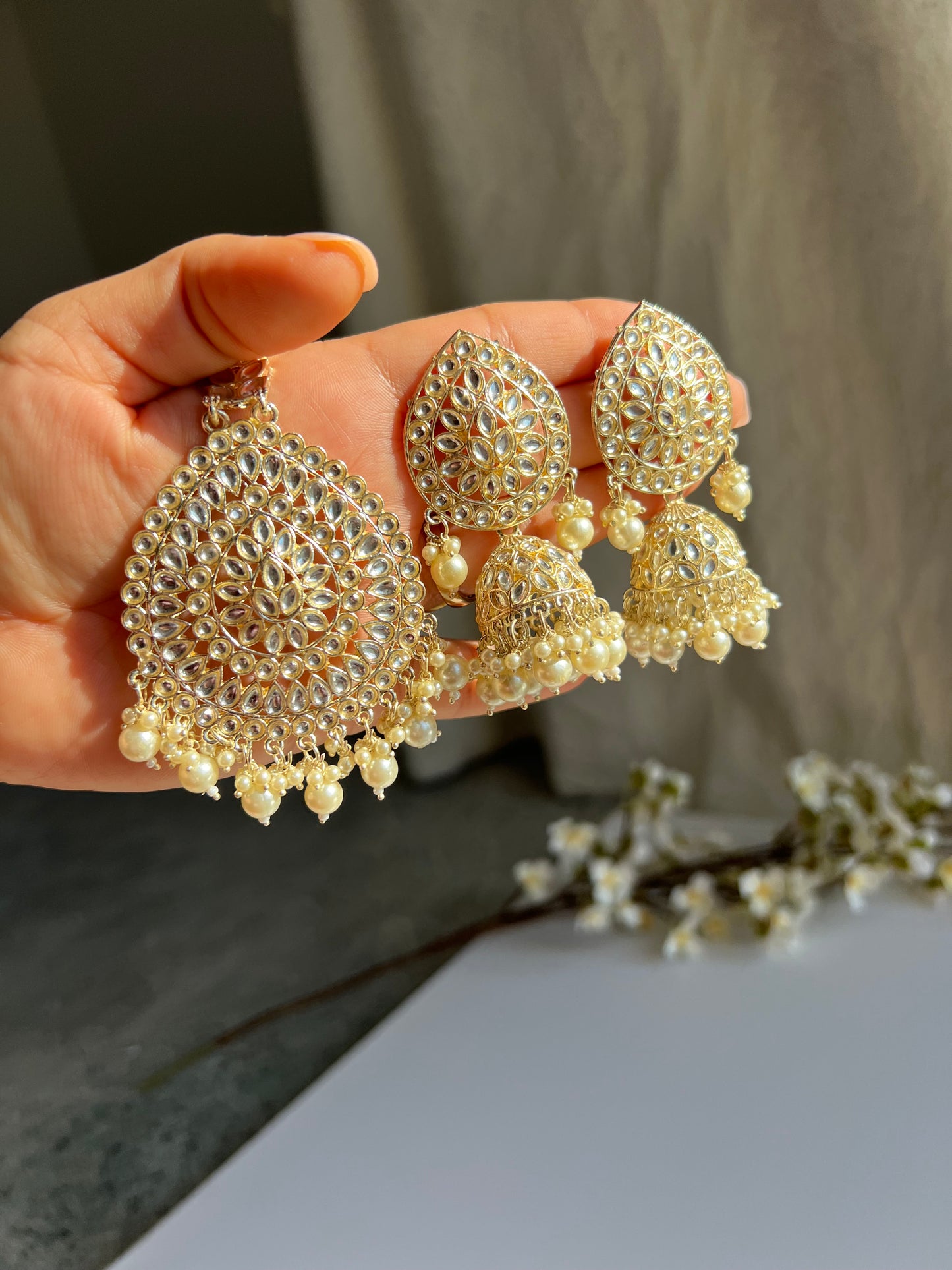 Kayal jhumka tikka set