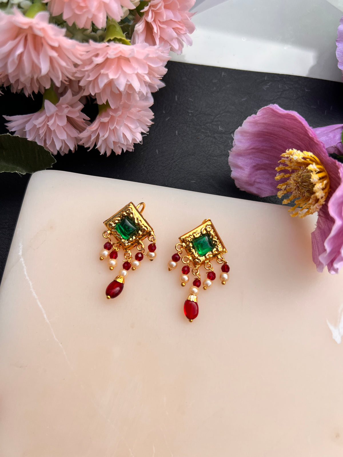 Sifat Real gold look small earrings