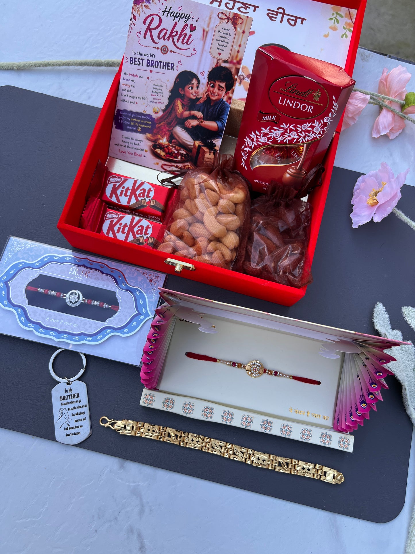 Luxurious sweet brother Rakhi hamper for brother with gifts